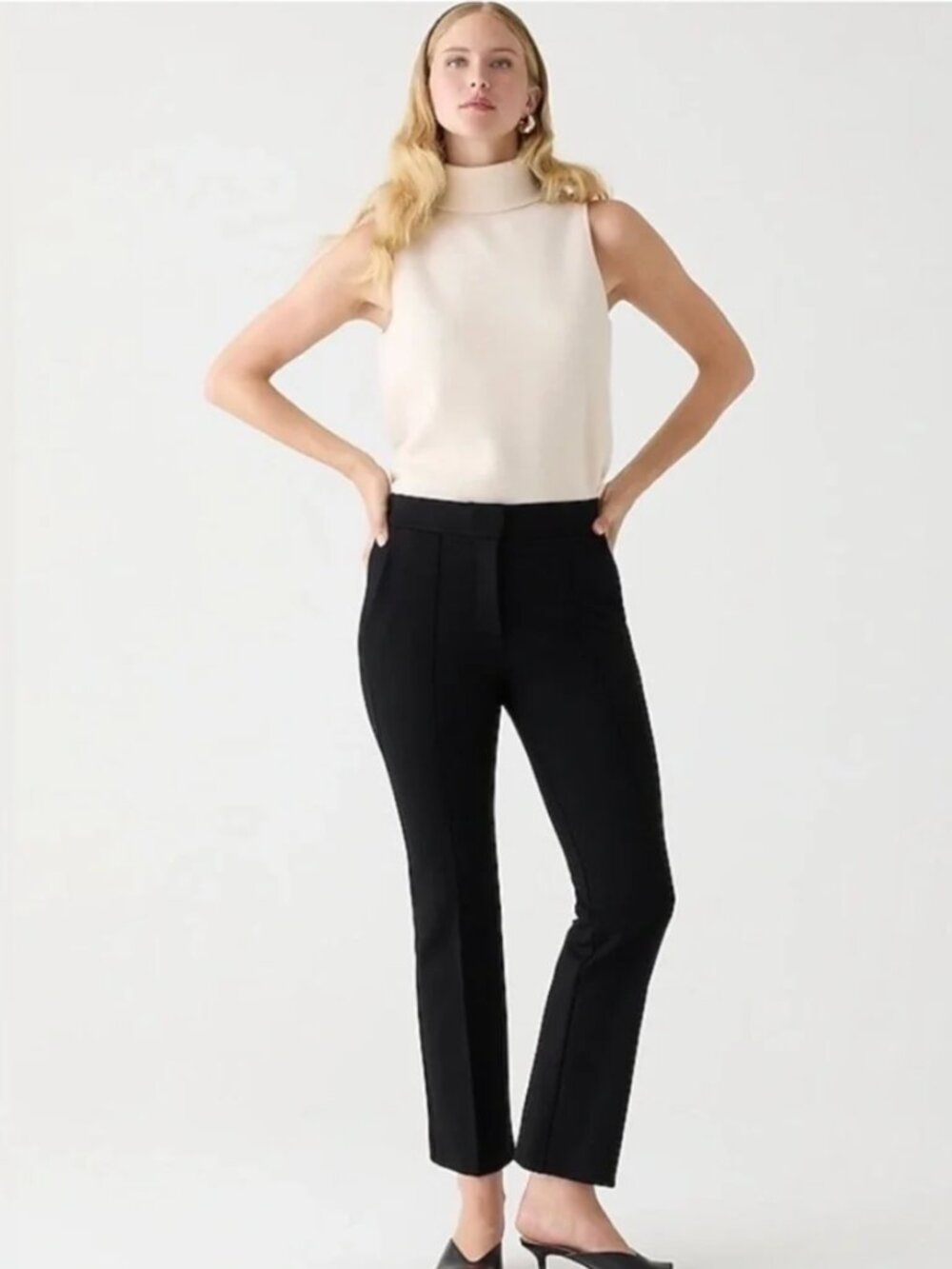 J.Crew Italian Ponte Kick Flare Pants | Black | Size 16 | Demi Bootcut